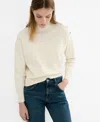 Mango Mock Neck Sweater With Shoulder Buttons In Multi