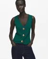 Mango Jewel Button Knit Vest In Multi