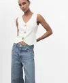 Mango Jewel Button Knit Vest In Multi