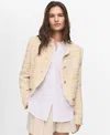Mango Tweed Jacket With Jewel Buttons Beige In Multi