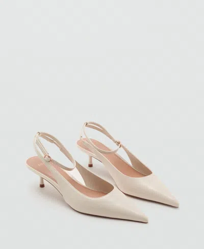 Mango Women's Kitten-heel Pointed Shoes In Sand