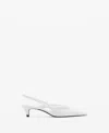 Mango Slingback Kitten Heel Pump In White