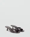 Mango Women's Kitten Heel Sandals In Brown