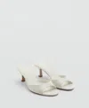 Mango Slingback Kitten Heels In Sand