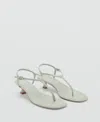 Mango Kitten Heel Sandals With Straps Pastel Green In Pastel Green