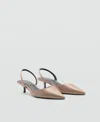 Mango Kitten-heel Pointed Shoes In Light,pastel Brown
