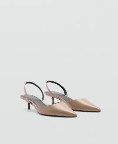 Mango Kitten-heel Pointed Shoes In Light/pastel Brown