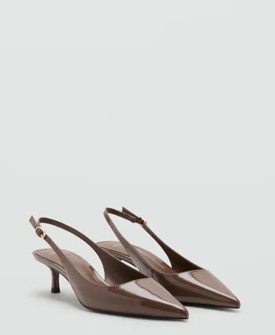 Mango Kitten-heel Pointed Shoes Chocolate In Brown
