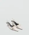 Mango Slingback Kitten Heel Pump In Sand