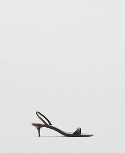 Mango Women's Kitten-heel Strap Sandals In Brown