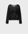 Mango Floral Embroidered Open Stitch Sweater In Black