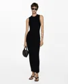 Mango Sleeveless Maxi Sweater Dress In Black