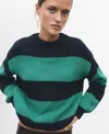 Mango Women's Knit Striped Sweater In Green