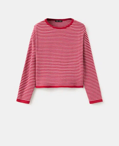 Mango Women's Knit Striped Sweater In Red