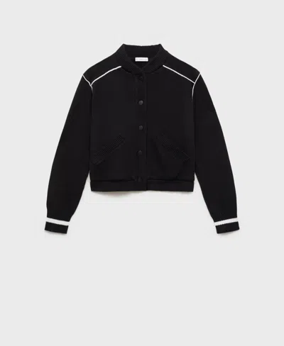 MANGO WOMEN'S KNITTED BOMBER JACKET