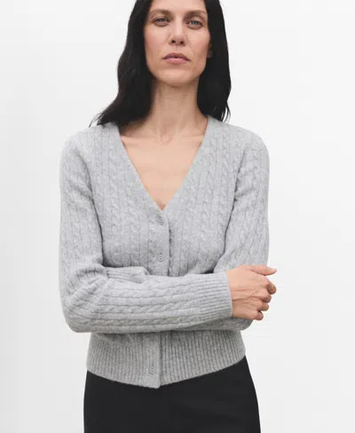 Mango Women's Knitted Braided Cardigan In Gray