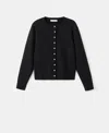 Mango Women's Knitted Button Cardigan In Black