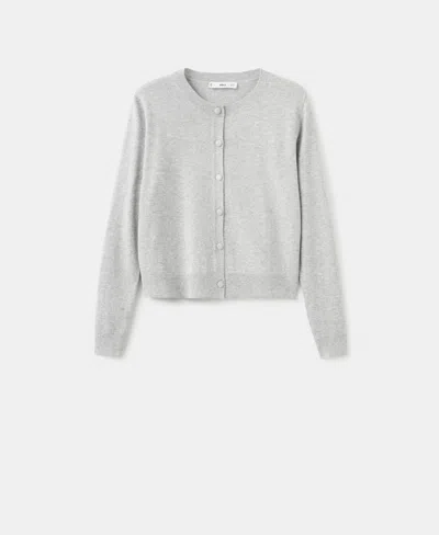 Mango Women's Knitted Button Cardigan In Gray