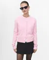 Mango Knitted Button Cardigan Pink In Pink