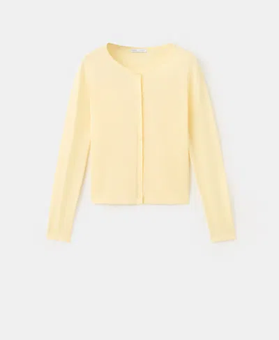 Mango Women's Knitted Button Cardigan In White