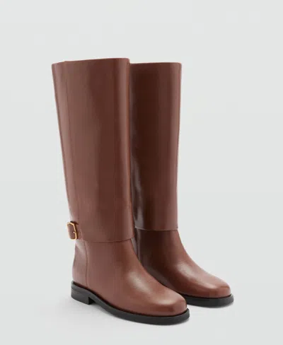 MANGO WOMEN'S LEATHER BOOTS