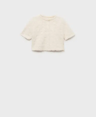 Mango Women's Knitted Cropped Cardigan In Sand