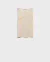 Mango Cutout Crossover Knit Top In Neutral