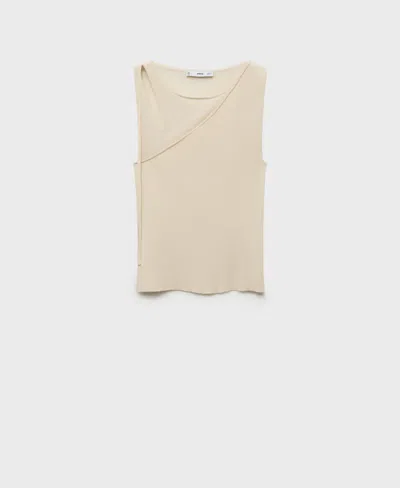 MANGO WOMEN'S KNITTED CUT-OUT TOP