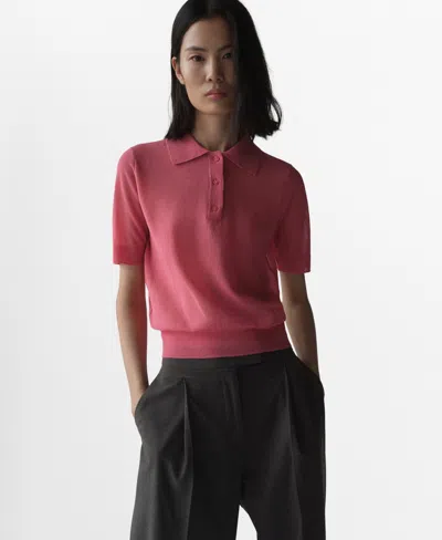 Mango Women's Knitted Polo-neck Sweater In Fuchsia