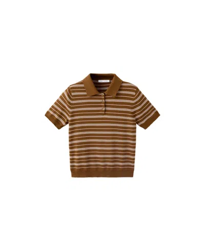 Mango Women's Knitted Polo-neck Sweater In Caramel