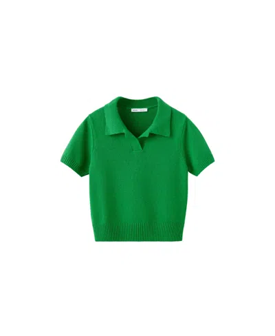 Mango Women's Knitted Polo-neck Sweater In Green