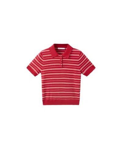 Mango Women's Knitted Polo-neck Sweater In Red