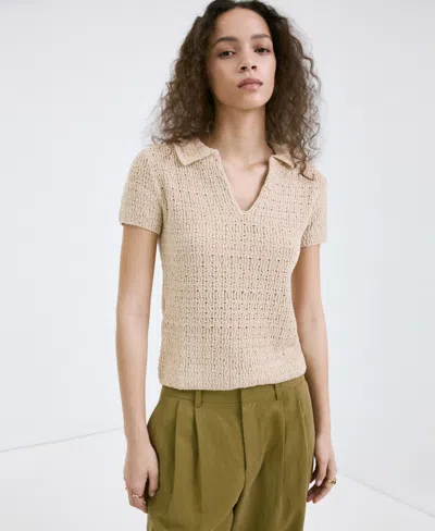 Mango Women's Knitted Polo-neck Sweater In Neutral