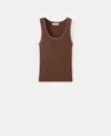 Mango Knitted Top With Studs Brown In Blue