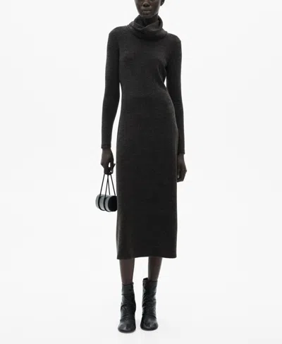 MANGO WOMEN'S KNITTED TURTLENECK DRESS