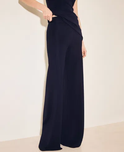 Mango Women's Knitted Wide Leg Pants In Black