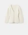 Mango Women's Knitted Zip Jacket In Neutral