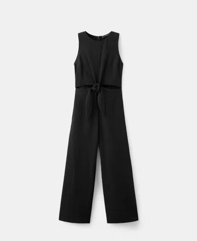 Mango Women's Knot Cut-out Jumpsuit In Blue