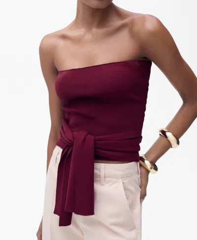 Mango Women's Knot Detail Bandeau Top In Pink