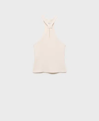 Mango Women's Knot Detail Halter-neck Top In Pink