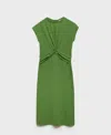 Mango Women's Knot Detail Midi-dress In Emerald Green