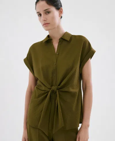 Mango Women's Knot Short-sleeve Shirt In Green