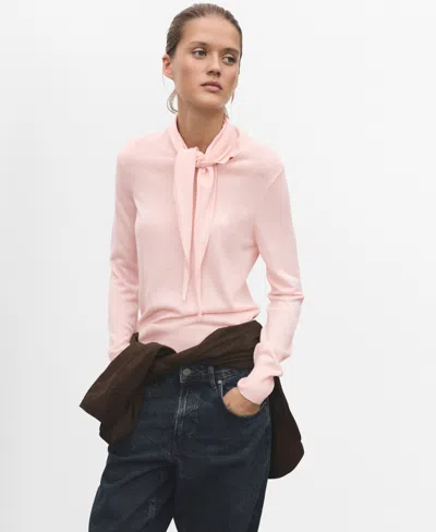 Mango Women's Knot Turtleneck Sweater In Pink