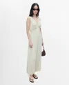 Mango Lace Trim Sleeveless Maxi Dress In Green
