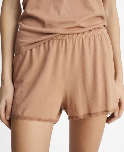Mango Women's Lace Contrast Cotton Pajama Shorts