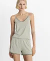 Mango Contrast Lace Sleep Camisole In Gray
