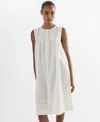 Mango Women's Lace Detail Cotton Nightgown In White