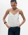 Mango Lace Trim Camisole In Yellow