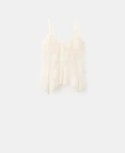Mango Women's Lace Top In White