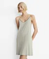 Mango Lace Trim Nightgown In Green